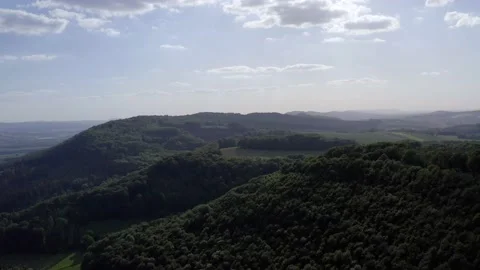 Drone flight over Lower Saxony landscape, Germany Stock Footage 134408728