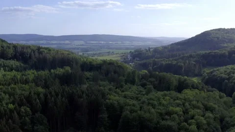 Drone flight over Lower Saxony landscape, Germany Stock Footage 134408763