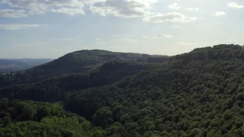 Drone flight over Lower Saxony landscape, Germany Stock Footage 134408880