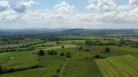 Drone flight over Lower Saxony landscape, Germany Stock Footage 134409157