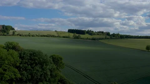 Drone flight over Lower Saxony landscape, Germany Stock Footage 134409935
