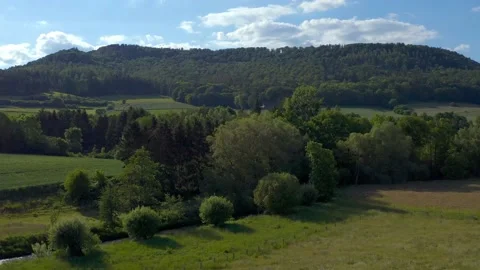 Drone flight over Lower Saxony landscape, Germany Stock Footage 134410053