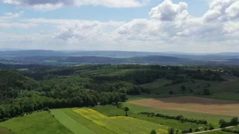 Drone flight over Lower Saxony landscape, Germany Stock Footage 134411317