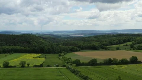 Drone flight over Lower Saxony landscape, Germany Stock Footage 134411498