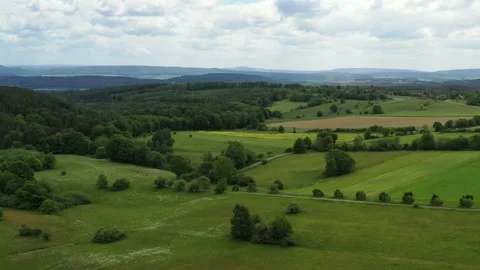 Drone flight over Lower Saxony landscape, Germany Stock Footage 134411652
