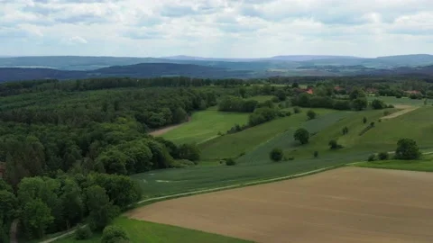 Drone flight over Lower Saxony landscape, Germany Stock Footage 134411832