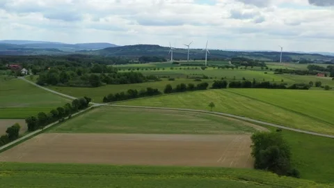 Drone flight over Lower Saxony landscape, Germany Stock Footage 134412248