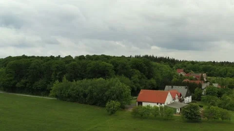 Drone flight over Lower Saxony landscape, Germany Stock Footage 134412462