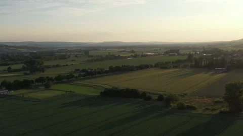 Drone flight over Lower Saxony landscape, Germany Stock Footage 134412648