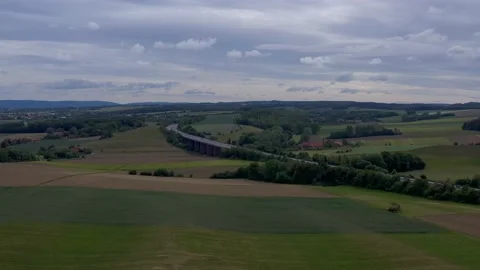 Drone flight over Lower Saxony landscape, Germany Stock Footage 134413666