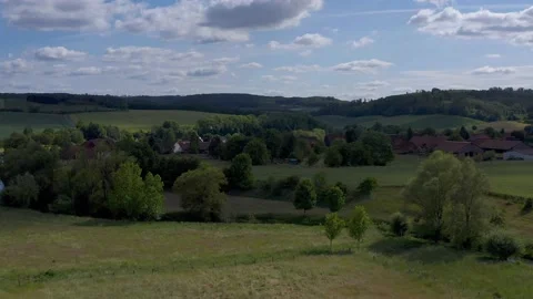 Drone flight over Lower Saxony landscape, Germany Stock Footage 134414488