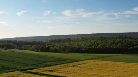 Drone flight over Lower Saxony landscape, Germany Stock Footage 134418622