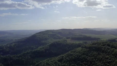 Drone flight over Lower Saxony landscape, Germany Stock Footage 134418653