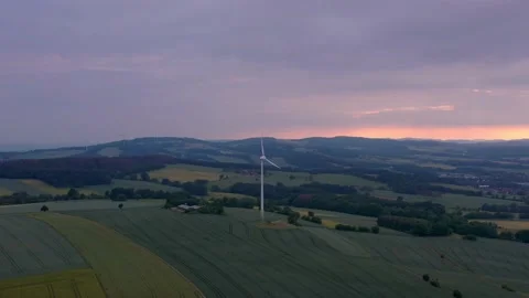 Drone flight over Lower Saxony landscape, Germany Stock Footage 136150435