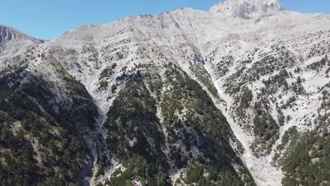 Drone Flight Over Mount Olympus, Legendary Mountain of Greece Stock Footage 328179251