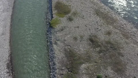 Drone flight over a mountain river Stock Footage 151157207