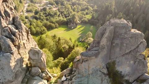Drone flight over mountains and rocks. Beautiful nature Stock Footage 130274646