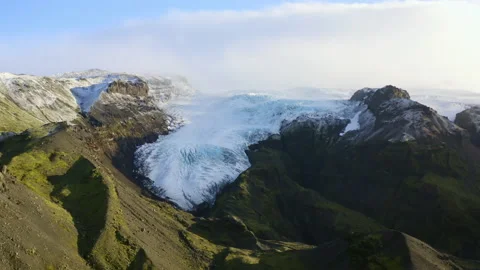 Drone Flight Over Mountains And Vatnajokull Glacier Stock Footage 168773600