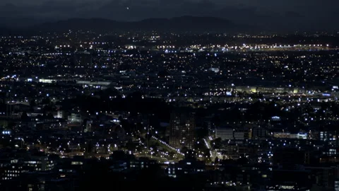 Drone flight over night bogota city Stock Footage 231485053