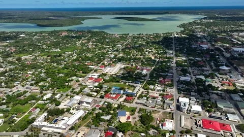 Drone flight over Nuku'alofa, the capital of the Kingdom of Tonga Stock Footage 295042823