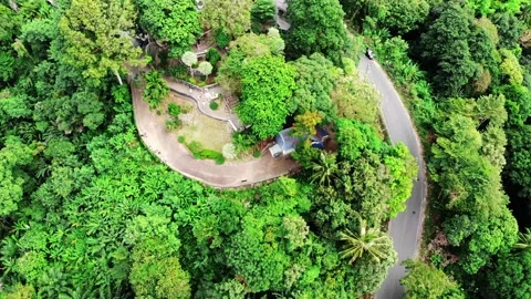 Drone flight over the observation deck, Karon View Point, mountains green nature Stock Footage 246107574