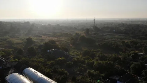 Drone flight over the old city, top view Stock Footage 112123985