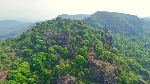 Drone flight over one of the oldest volcanoes in Central Java, Mount Stock Footage 288353009