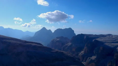Drone Flight Over Piz Boè Ridge, Dolomites Italy Stock Footage 312271726