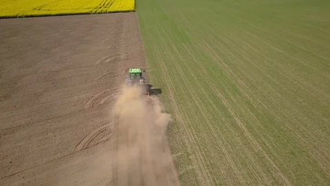Drone flight over rape field in countryside. Stock Footage 107339225