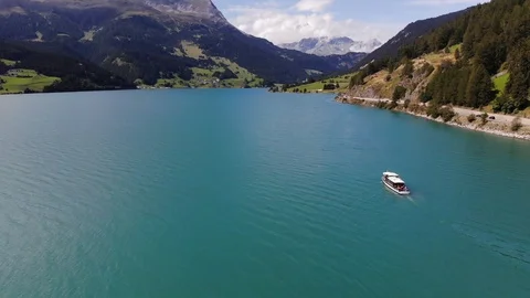 Drone Flight over Reschenpass Stock Footage 115494511