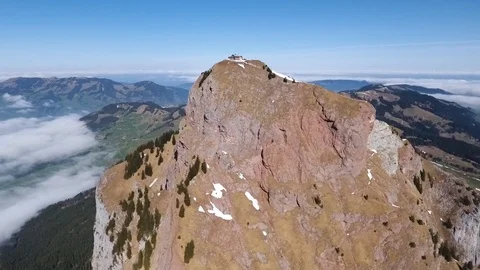 Drone flight over a ridge 스톡 동영상 90762475