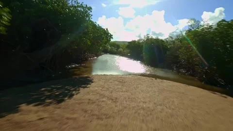 Drone flight over a river in Queensland, Australia Stock Footage 262921179