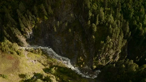 Drone flight over a river in the vicinity of Adishi Stock Footage 116665121