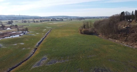 Drone flight over a rural landscape 動画素材 124528857