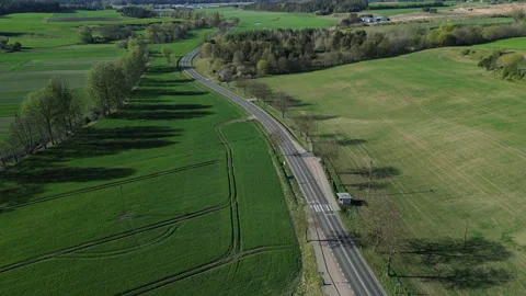 Drone Flight Over a Rural Road 4K Prores Stock Footage 334658773