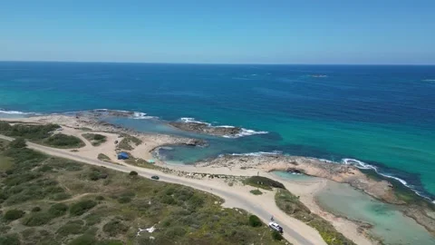 Drone Flight Over a Sandy Beach Video stock 240113533
