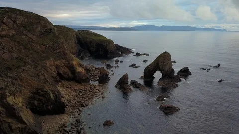 Drone flight over a sea stack Stock Footage 111654270