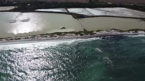 Drone Flight Over Sea Surface, Aerial View, Golden Reflections On Stock Footage 225859479
