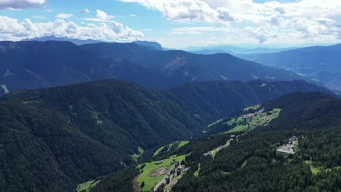 Drone flight over Seiser Alm in South Tyrol in Italy Stock Footage 138365436