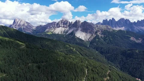Drone flight over Seiser Alm in South Tyrol in Italy Stockbeeldmateriaal 138365511