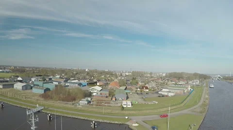 Drone flight over a ship on a river with sunny weather 스톡 동영상 49100185