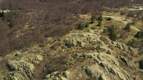 Drone flight over Sinite kamani Blue rocks Sliven Stock Footage 182308183