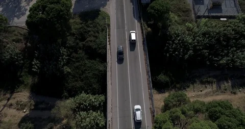 Drone flight over small road in rural area Stock-Footage 95899927