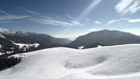 Drone flight over Snow and Mountain in Italy. Stock Footage 105914341
