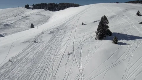 Drone flight over Snow and Mountain in Italy. Video stock 105914348