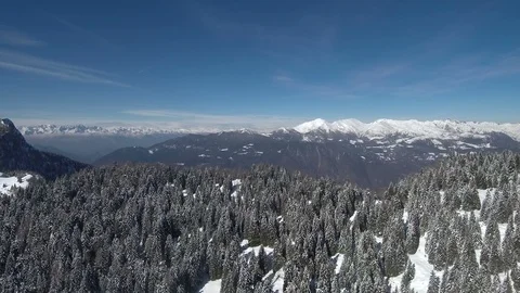 Drone flight over Snow and Mountain in Italy. Video stock 105917015