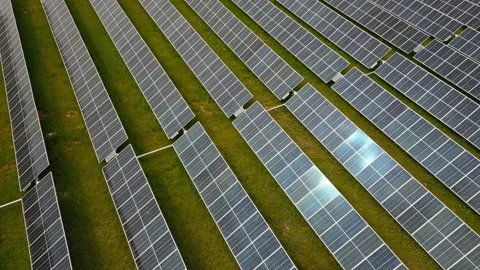 Drone Flight Over Solar Panels Video stock 287737968