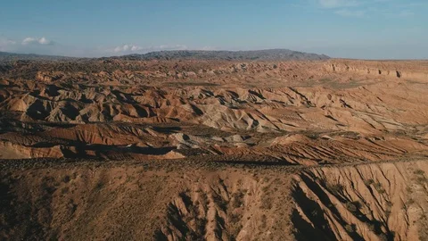 Drone flight over the Tigris Mountains, overlooking a hilly valley Stock Footage 111370519