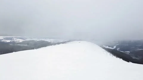 Drone flight over the top of Mount Khomyak Stock Footage 170791482