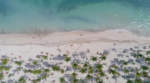 Drone flight over tropical beach Stock Footage 47208506